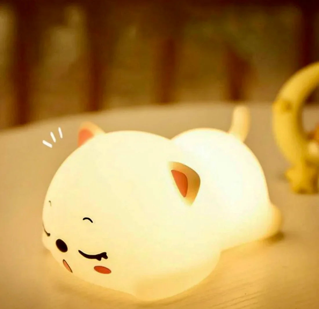 Adorable Cat LED USB Rechargeable Touch Sensor Night Light