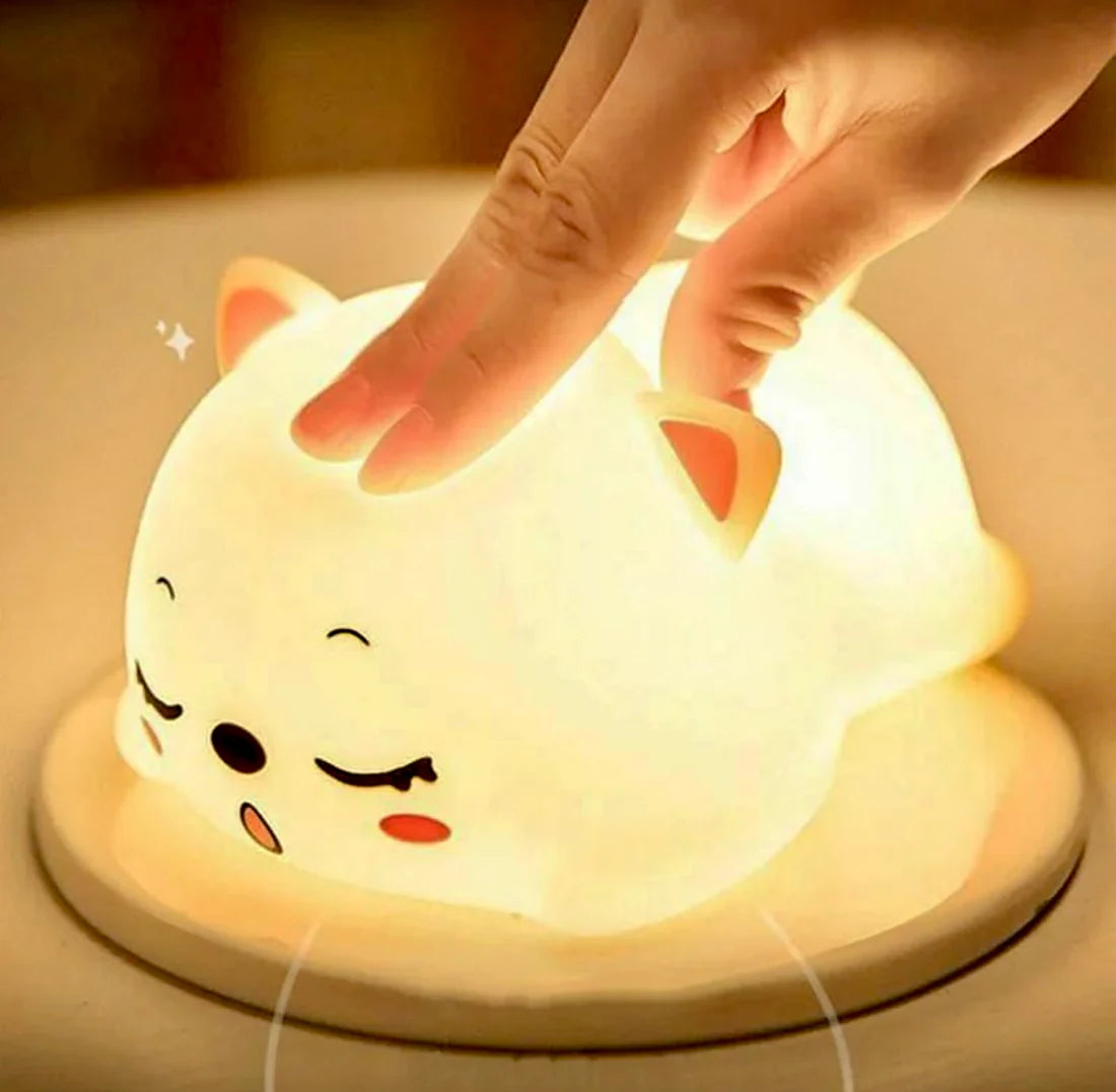 Adorable Cat LED USB Rechargeable Touch Sensor Night Light